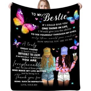 shuihan to my bestie blanket, ultra-soft fuzzy fleece throw blanket, friendship for women, teen girls, besties, sister, birthday gift blankets, 51''x59''