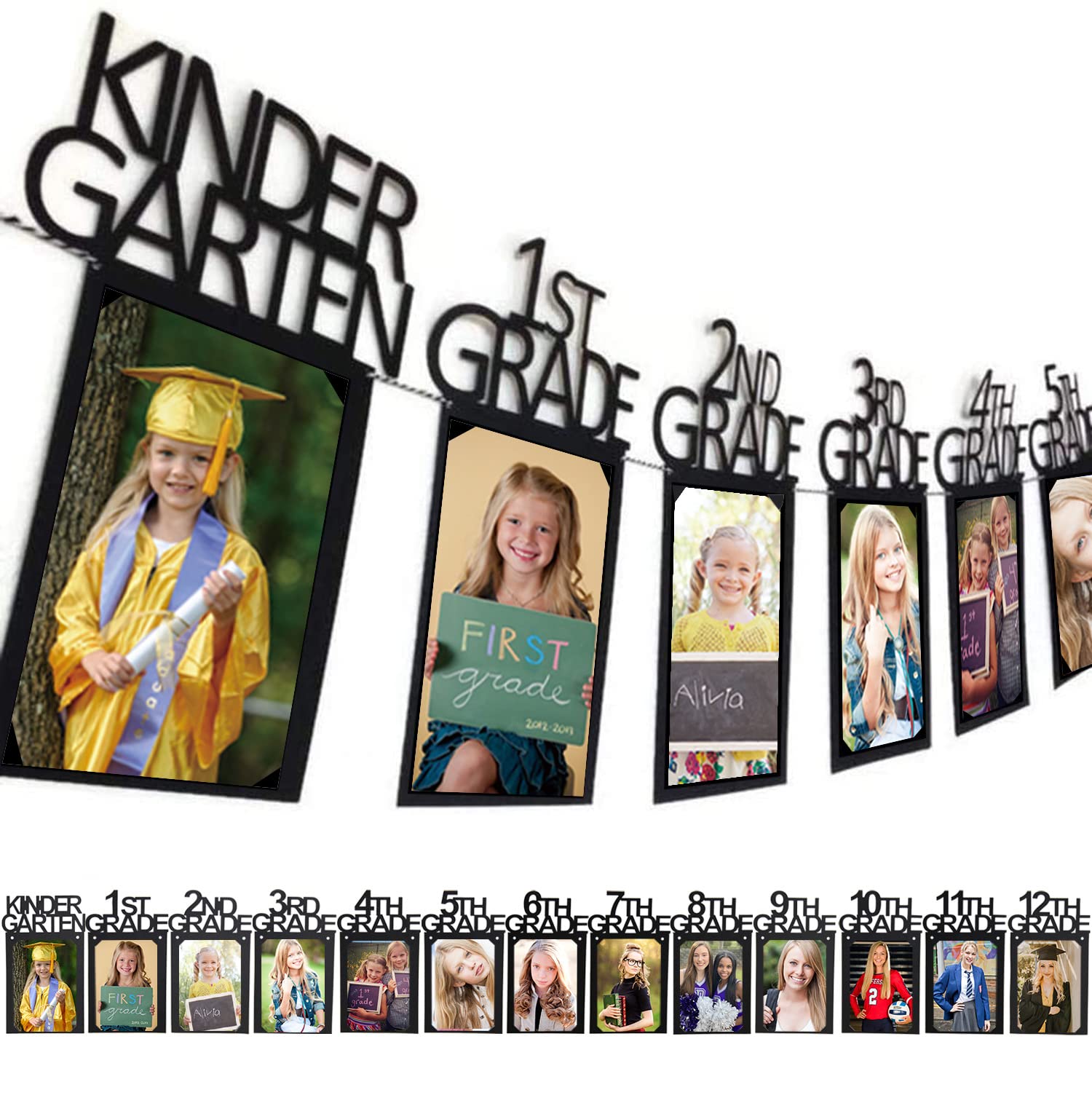 2024 Graduation Decorations 5x7 Graduation Photo Banner for Class of 2024 Decorations K-12 Picture Banner for Senior 2024 High School Decor Graduation Party Supplies TD114