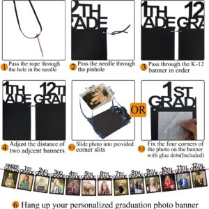 2024 Graduation Decorations 5x7 Graduation Photo Banner for Class of 2024 Decorations K-12 Picture Banner for Senior 2024 High School Decor Graduation Party Supplies TD114