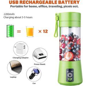 LeMall Multifunctional Portable Blender, Electric Juicer, Smoothie Blender, Mini Food Processor, Mini Smoothie Juice Cup USB Rechargeable, Green