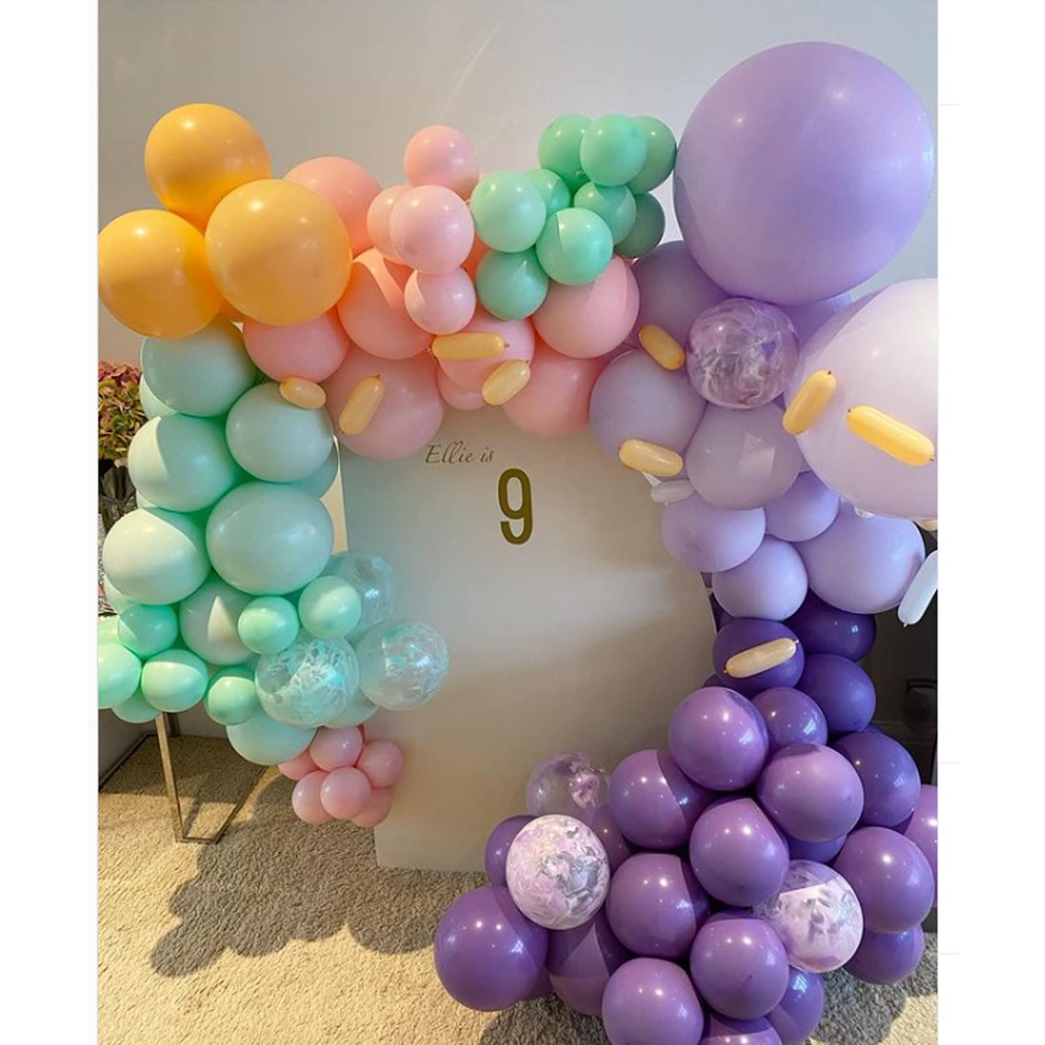 Pastel Balloons Garland Arch Kit - 132pcs Rainbow Macaron Balloons Arch Kit in 5" 12" 18" Ice Cream Party Balloons for Kids Birthday Wedding Bride Shower Baby Shower Party Decorations