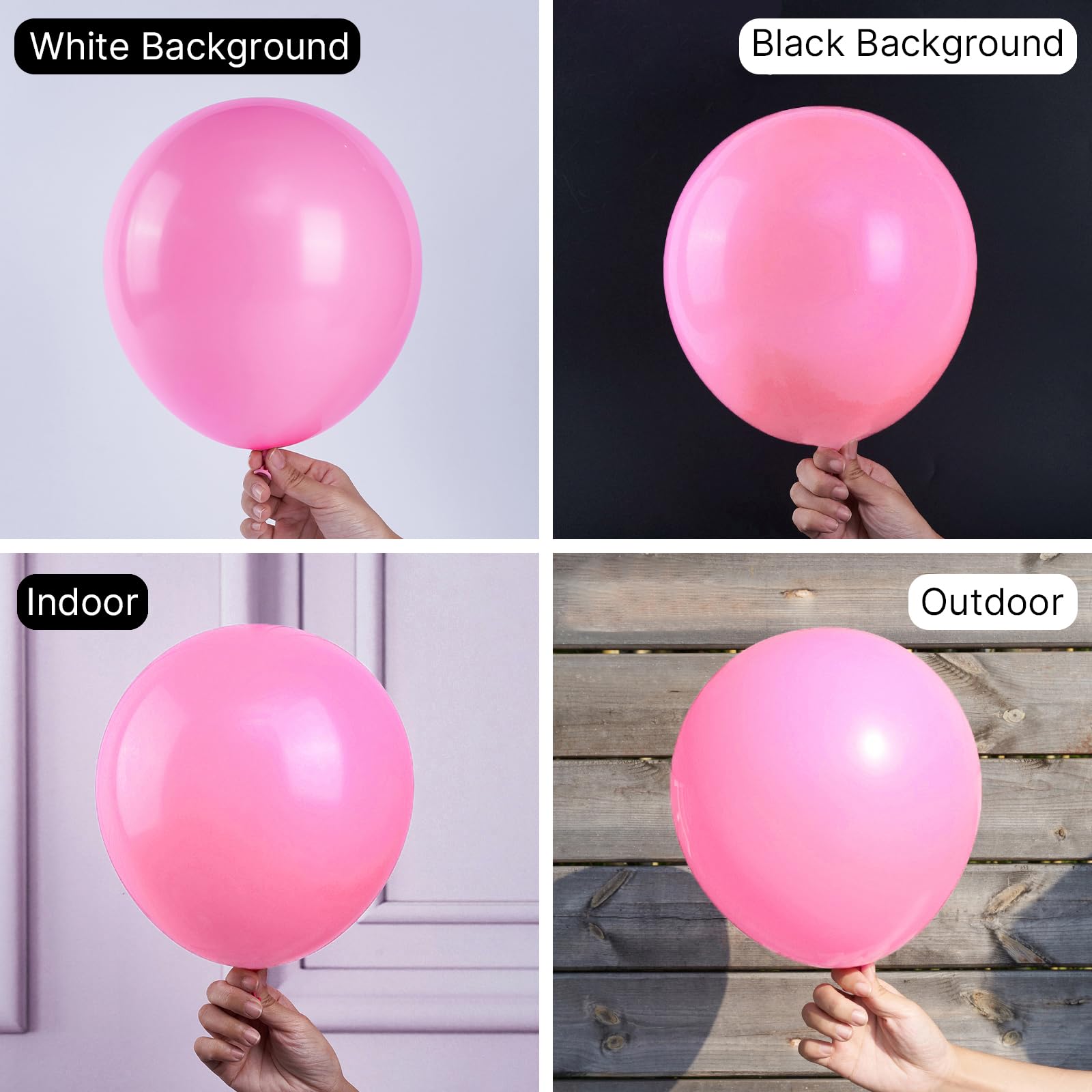 PartyWoo Magenta Pink Balloons, 100 pcs Hot Pink Balloons Different Sizes Pack of 36 Inch 18 Inch 12 Inch 10 Inch 5 Inch Persian Pink Balloons for Balloon Garland Arch as Party Decorations, Pink-Y11