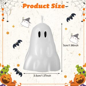 10 Pieces Halloween Ghost Candles Burning Candles Soy Wax White Halloween Decor Candles for Halloween Party Decorations, Pumpkin