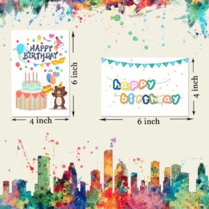 100 Pack Happy Birthday Cards - Bulk Set Includes 10 Unique Designs, 4 x 6 Inches for Kids & Adul