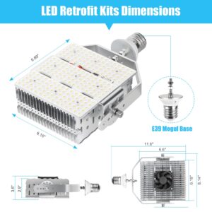 150W LED Retrofit Kit for Shoebox (650W MH/HPS Replacement) 100-277V 5000K 21750LM E39 Mogul LED Parking Lot Retrofit Lights for Tennis Court High Bay Street Area Lighting Fixture ETL Listed DLC…