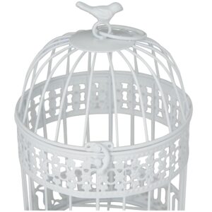 Deco 79 Metal Round Birdcage with Latch Lock Closure and Hanging Hook, Set of 2 16", 12"H, White