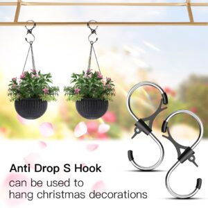 HCCMALL S Hooks Stainless Steel Heavy Duty S Hooks Anti Drop for Kitchen,Work Shop,Bathroom,Garden,Wardrobe,Office,Perfect Rack Hooks,12Pieces (12, 73x37mm)