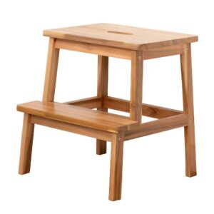 lestar solid acacia wood stool bedside end tables sub-stool wooden step stool (2 steps stool)