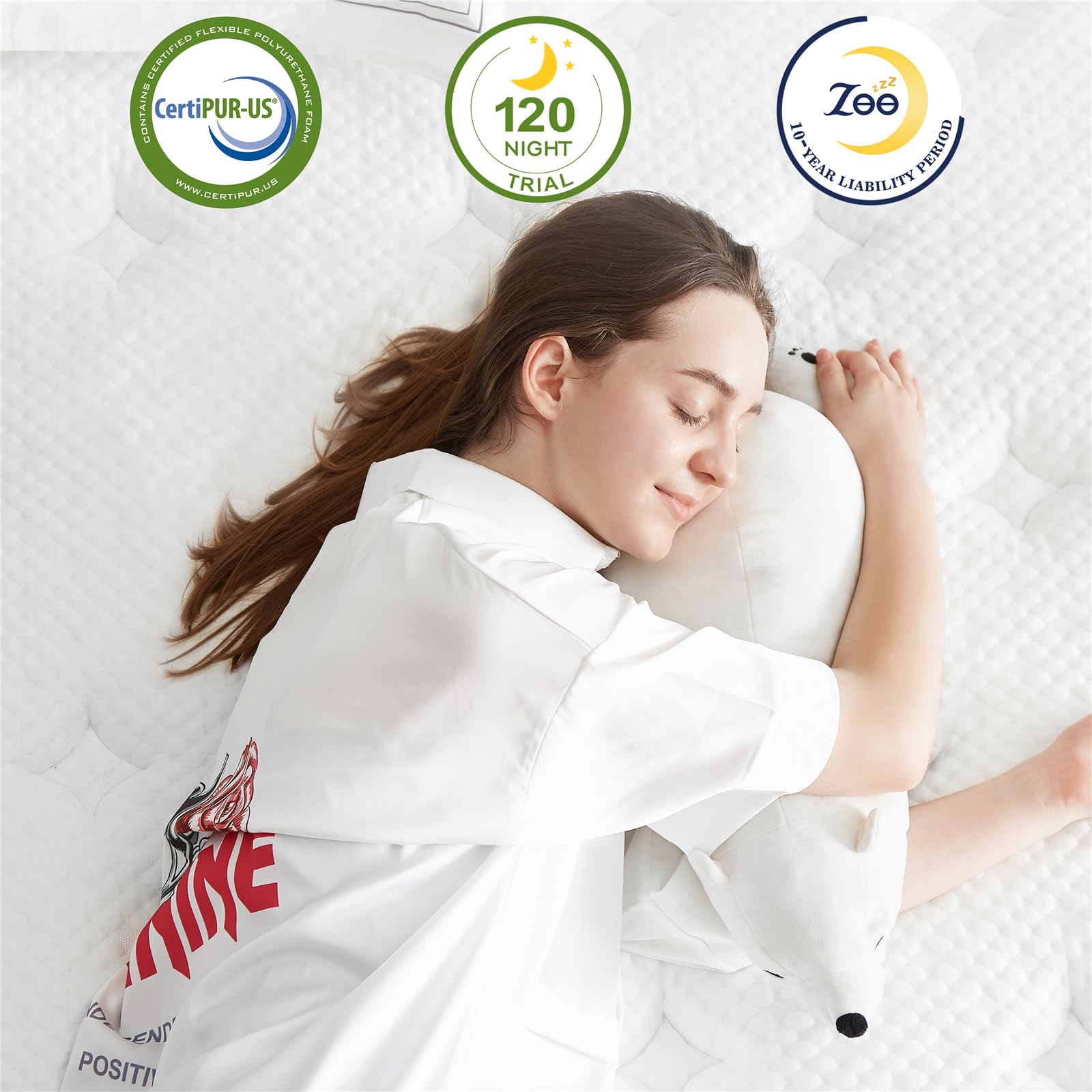 Zeelovtress King Mattress 12 Inch Gel Memory Foam Hybrid Mattress, with Medium Firm Pocketed Coils for Support, Motion Isolation and Pain Pressure Relief, Sleep Quality Improvement