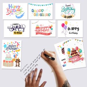 100 Pack Happy Birthday Cards - Bulk Set Includes 10 Unique Designs, 4 x 6 Inches for Kids & Adul