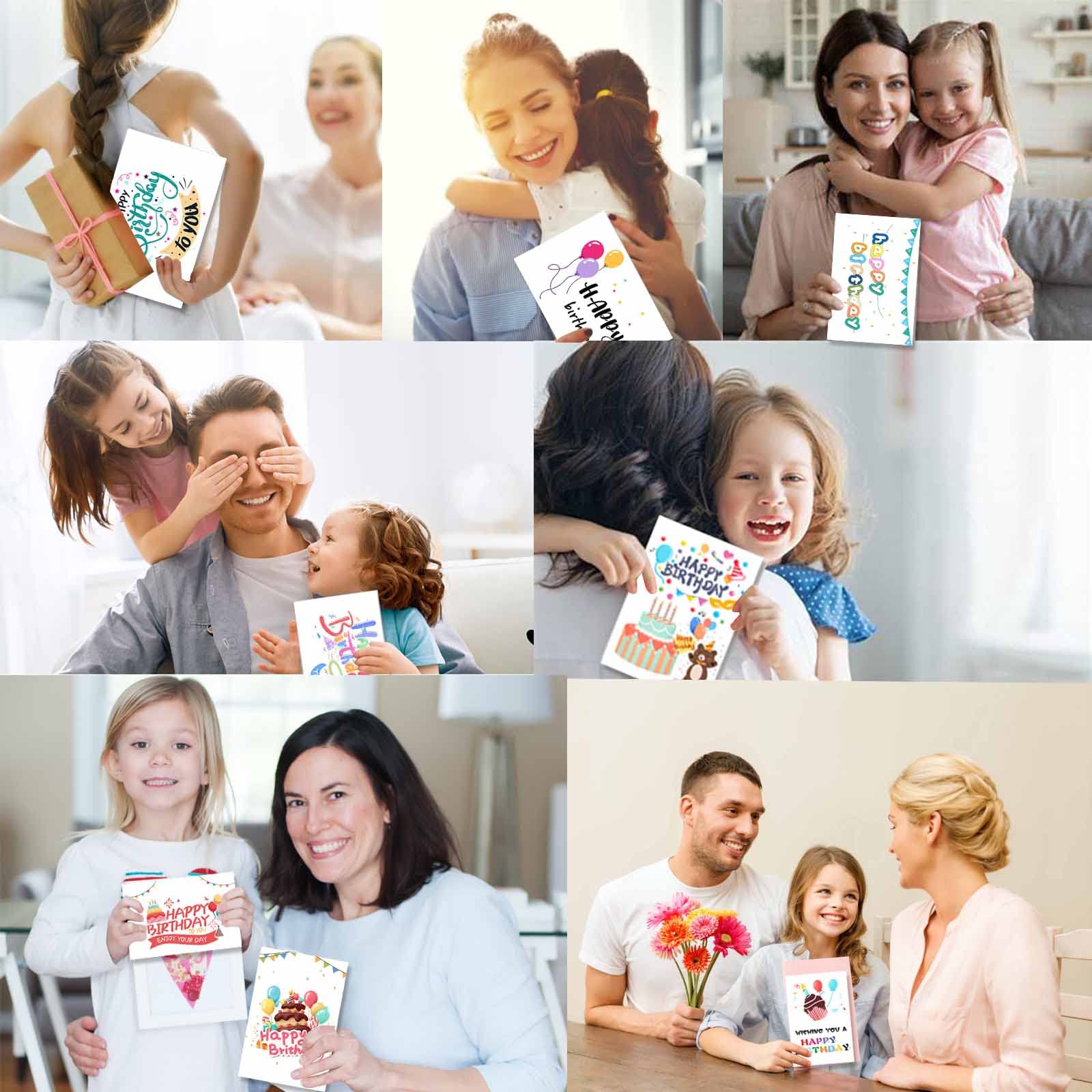 100 Pack Happy Birthday Cards - Bulk Set Includes 10 Unique Designs, 4 x 6 Inches for Kids & Adul