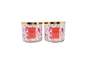 bath & body works bubbly rose 3-wick candle pack of 2