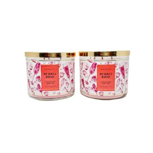 Bath & Body Works Bubbly Rose 3-Wick Candle Pack of 2