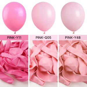 PartyWoo Magenta Pink Balloons, 100 pcs Hot Pink Balloons Different Sizes Pack of 36 Inch 18 Inch 12 Inch 10 Inch 5 Inch Persian Pink Balloons for Balloon Garland Arch as Party Decorations, Pink-Y11