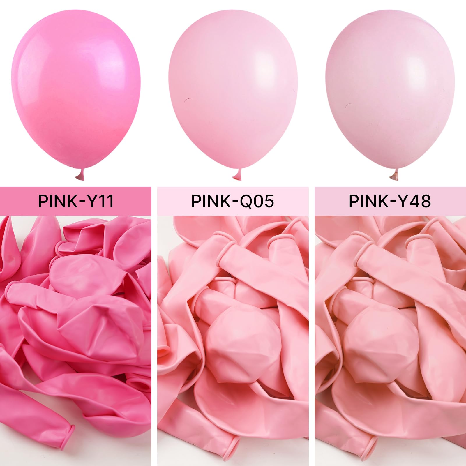 PartyWoo Magenta Pink Balloons, 100 pcs Hot Pink Balloons Different Sizes Pack of 36 Inch 18 Inch 12 Inch 10 Inch 5 Inch Persian Pink Balloons for Balloon Garland Arch as Party Decorations, Pink-Y11