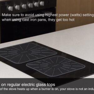 Lazy K Induction Cooktop Mat - Silicone Fiberglass Scratch Protector - for Magnetic Stove - Non slip Pads to Prevent Pots from Sliding during Cooking - Square (7.4inches) Black