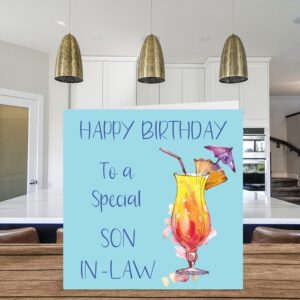 Stuff4 - Happy Birthday Son-In-Law Letter Print Card, 145mm x 145mm, Blank Inside, Forest Stewardship Council Certified, Made in UK