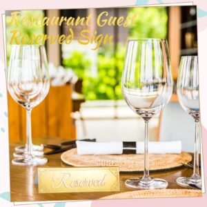 6 Pieces Reserved Table Sign Wedding Reserved Signs for Tables Gold Acrylic Reserved Table Tent Signs Guest Reservation Table Seat Sign for Restaurant Seating Wedding Office Meeting Party