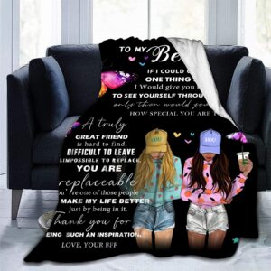 SHUIHAN to My Bestie Blanket, Ultra-Soft Fuzzy Fleece Throw Blanket, Friendship for Women, Teen Girls, Besties, Sister, Birthday Gift Blankets, 51''x59''