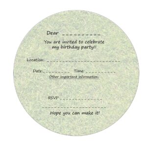 30 x Round Soccer Invites for Kids Birthday Party Invitations Without Envelopes