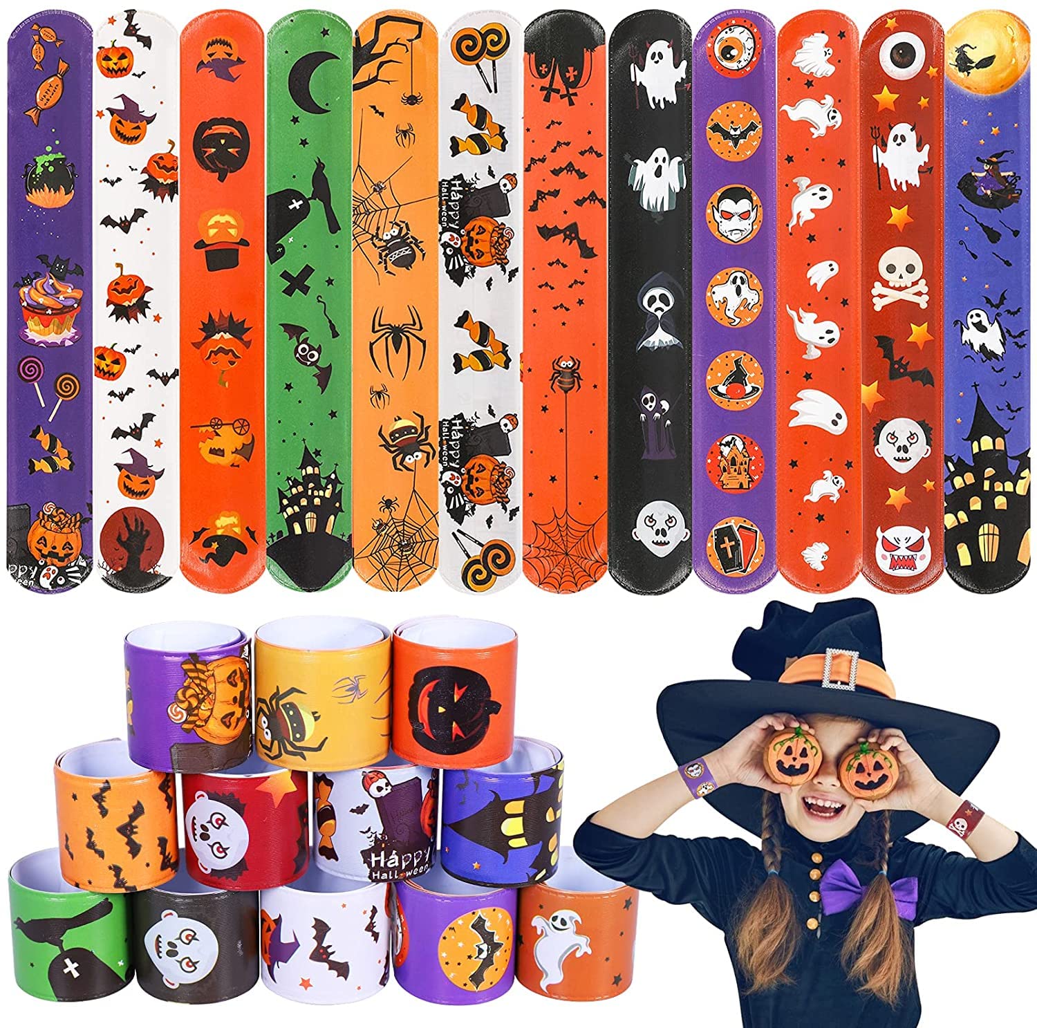 Huastyle 117 Pcs Halloween Party Favors for Kids 4-8, Fidget Pop Toys for Halloween Goodie Bag Fillers, Halloween Prizes for Kids, Pinata Stuffers, Treasure Box Toys for Classroom Rewards Gift