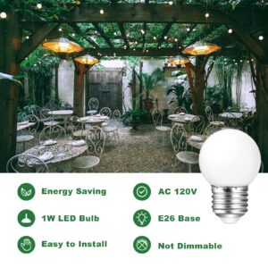 Poinivo 1W LED Night Light Bulb,E26 G45/G14 1W LED Light Bulbs,Low Wattage Globe Small Light Bulbs,3000K Soft White,5W Equivalent,for Bathroom Vanity Porch Christmas Party Bar,Non-dimmable,6 Pack