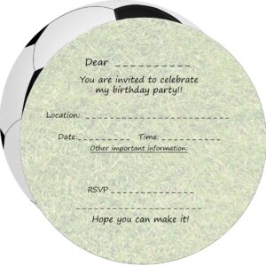 30 x round soccer invites for kids birthday party invitations without envelopes