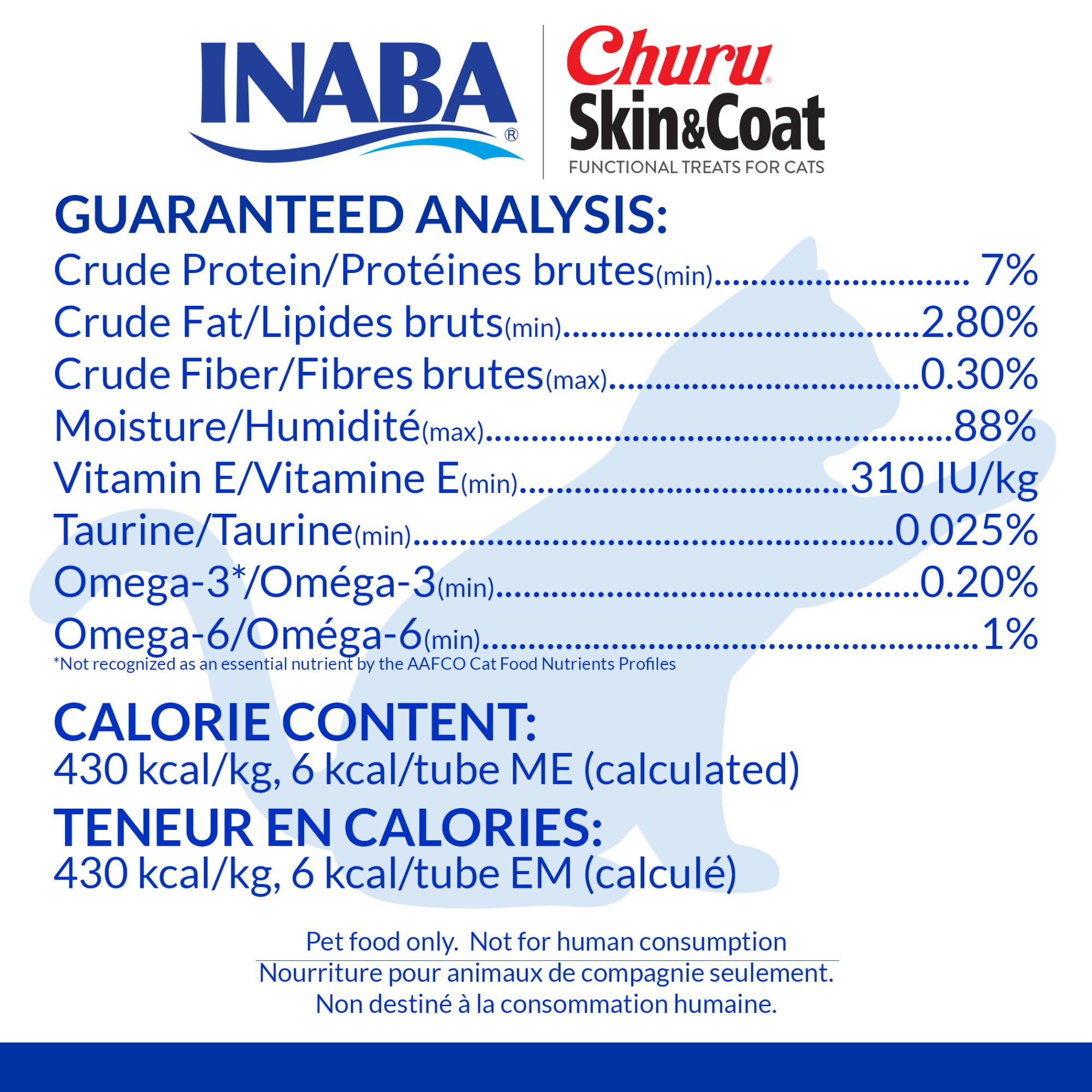 INABA Churu Lickable Purée Natural Cat Treats for Skin and Coat with Omega Oils, Taurine and Vitamin E, 0.5 Ounces Each Tube, 50 Tubes, Skin & Coat Variety