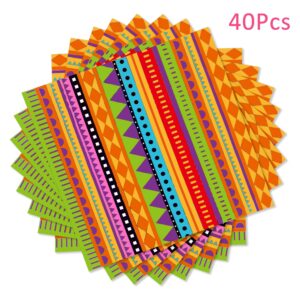 40Pcs Mexican Fiesta Paper Napkins Mexico Cactus Colorful Disposable Lunch Dinner Paper Napkin Set Mexican Fiesta Tableware Birthday Baby Shower Party Supplies