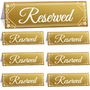 6 pieces reserved table sign wedding reserved signs for tables gold acrylic reserved table tent signs guest reservation table seat sign for restaurant seating wedding office meeting party