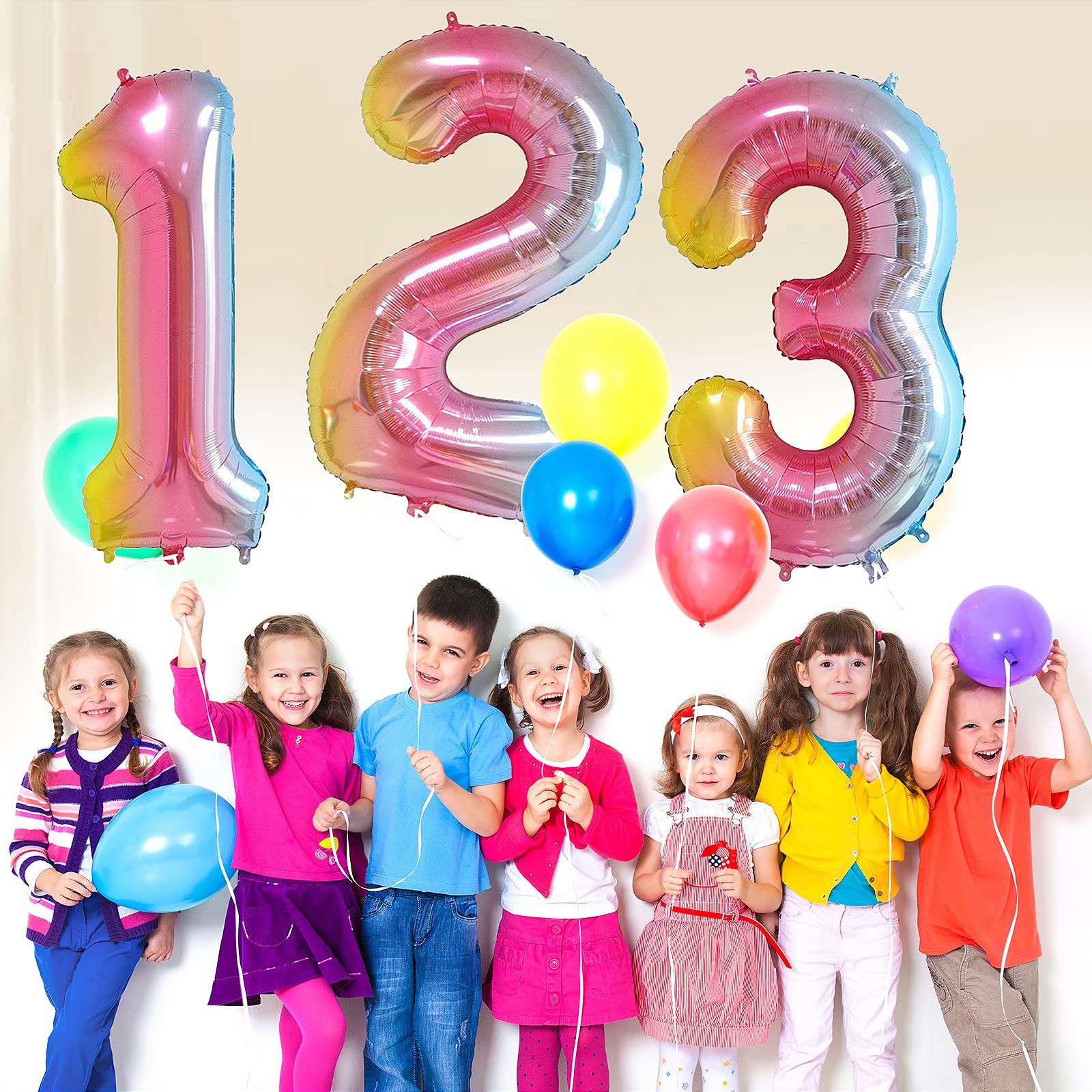 Smlpuame 40 inch Number Balloon 0-9 Gold Large Number 3 Balloons,Digital Balloons for Birthday Party Celebration Decorations Supplies, Helium Foil Number Balloons for Wedding Anniversary