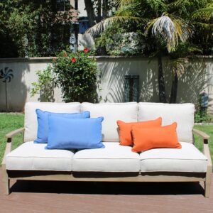 Factory Direct Partners FDP Presidio Pillows 16" x 24" Solid Lumbar Pillow Set with Piping; Indoor/Outdoor Furniture; UV, Fade, Weather-Resistant Olefin Fabric (2-Pack) - Gray, 13813-GY