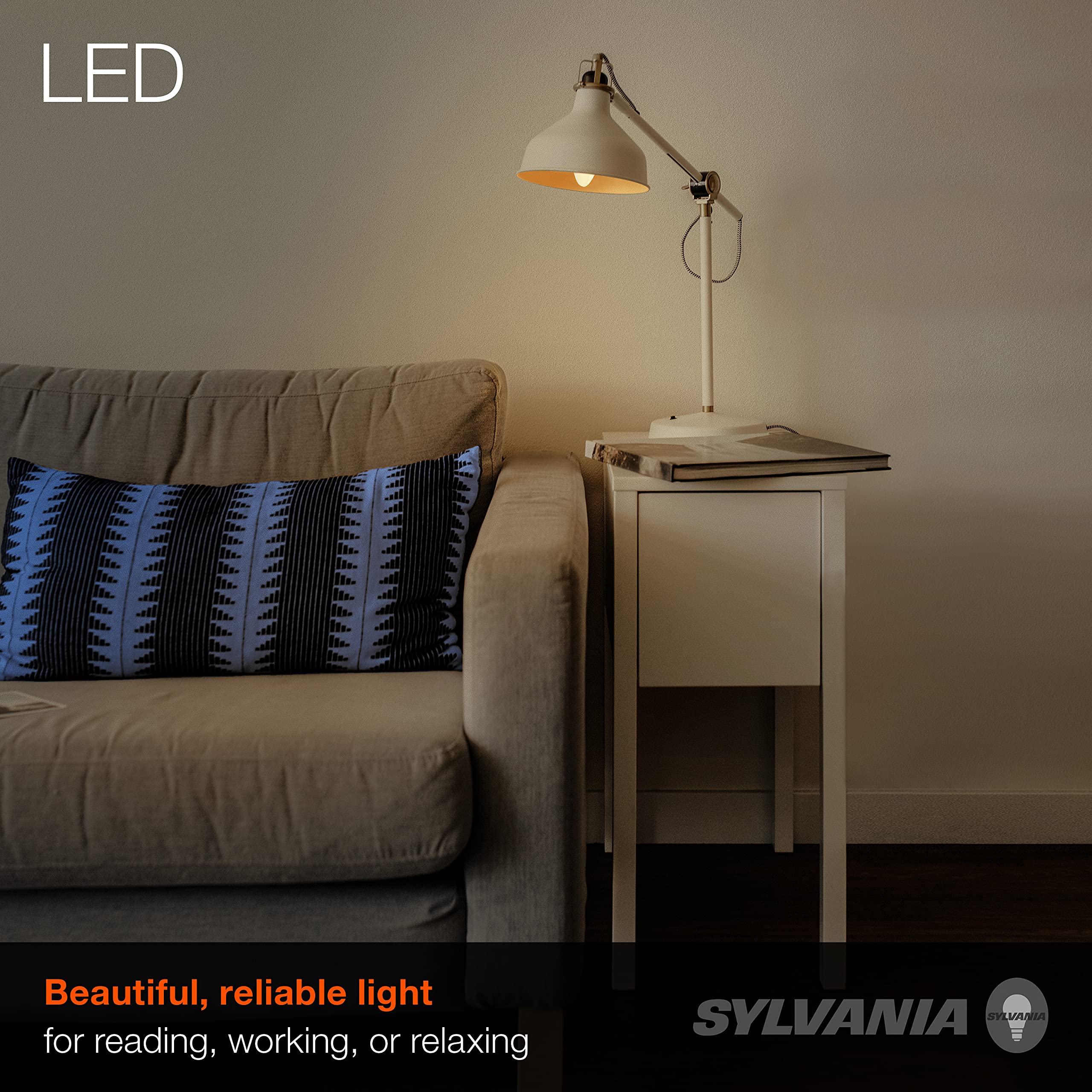 Sylvania ECO LED B10 Light Bulb, 60W = 3.5W, 7 Year, Dimmable, Candelabra Base, 450 Lumens, Clear, 5000K, Daylight – 18 Pack (41266)