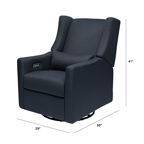 Babyletto Kiwi Electronic Power Recliner and Swivel Glider with USB Port in Performance Navy Eco-Twill, Water Repellent & Stain Resistant, Greenguard Gold and CertiPUR-US Certified