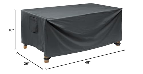 Patio Coffee Table Covers,Waterproof Outdoor Furniture Rectangular Small Table Covers,48'' L X 26'' W X 18'' H,Grey