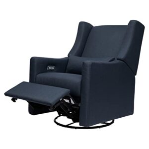 Babyletto Kiwi Electronic Power Recliner and Swivel Glider with USB Port in Performance Navy Eco-Twill, Water Repellent & Stain Resistant, Greenguard Gold and CertiPUR-US Certified