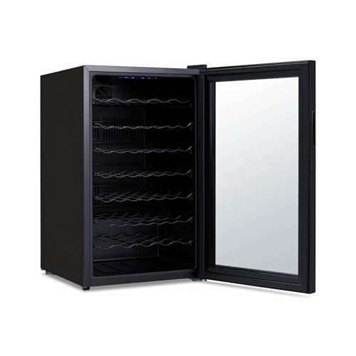 Newair 51 Bottle Wine Cooler Refrigerator | Shadow Series | Freestanding Mirrored Wine and Beverage Fridge with Double-Layer Tempered Glass Door & Compressor Cooling For Reds, Whites, & Sparkling Wine