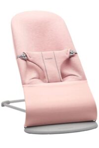 babybjörn transat bliss, grey frame, 3d jersey, light rose - portable, up to 13 kg