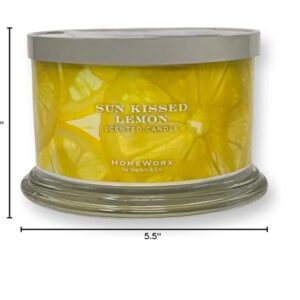 Homeworx HomeWorx by Harry Slatkin 4 Wick Candle, 18 oz, Sun Kissed Lemon, White