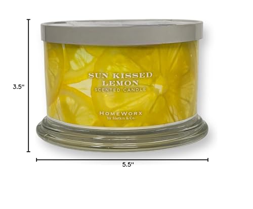 Homeworx HomeWorx by Harry Slatkin 4 Wick Candle, 18 oz, Sun Kissed Lemon, White