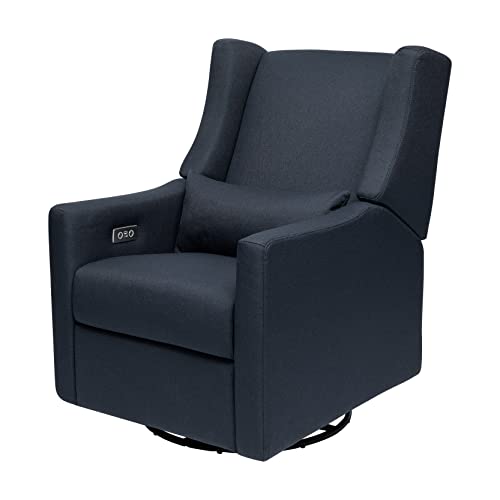 Babyletto Kiwi Electronic Power Recliner and Swivel Glider with USB Port in Performance Navy Eco-Twill, Water Repellent & Stain Resistant, Greenguard Gold and CertiPUR-US Certified