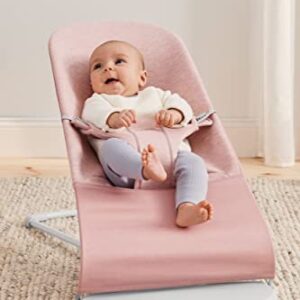 BabyBjörn Transat Bliss, Grey Frame, 3D Jersey, Light Rose - Portable, Up to 13 kg