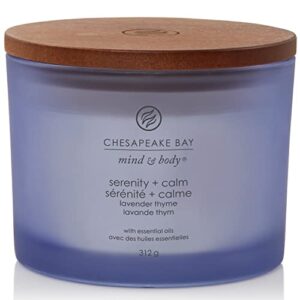 chesapeake bay scented candle | serenity + calm 3 wick tumbler aromatherapy candle | burn time: up to 24 hours | mind & body collection (pt40892e)