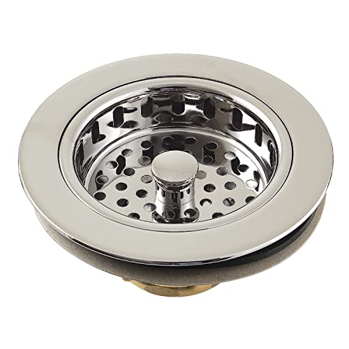 Kingston Brass KBS1006 Made to Match Kitchen Sink Basket Strainer, 4-1/2" (L) x 4-1/2" (W) x 2-5/16" (H), Polished Nickel