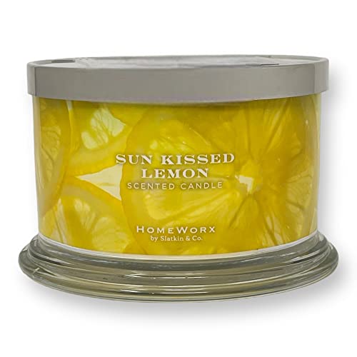 Homeworx HomeWorx by Harry Slatkin 4 Wick Candle, 18 oz, Sun Kissed Lemon, White