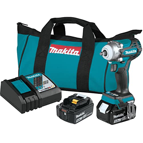 Makita XWT16T 18V LXT® Lithium-Ion Brushless Cordless 4-Speed 3/8" Sq. Drive Impact Wrench w/Friction Ring Anvil (5.0Ah)