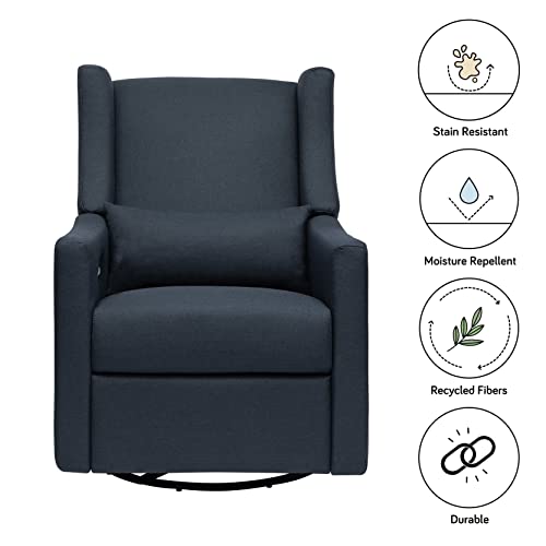 Babyletto Kiwi Electronic Power Recliner and Swivel Glider with USB Port in Performance Navy Eco-Twill, Water Repellent & Stain Resistant, Greenguard Gold and CertiPUR-US Certified