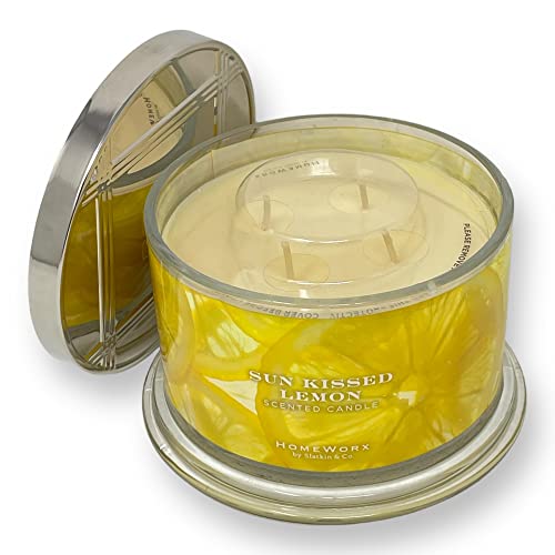 Homeworx HomeWorx by Harry Slatkin 4 Wick Candle, 18 oz, Sun Kissed Lemon, White