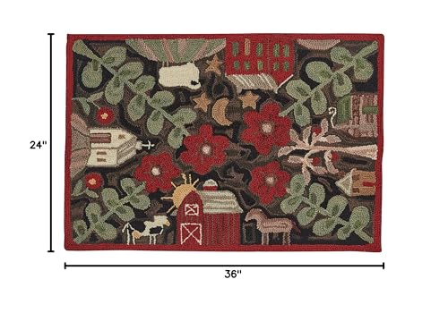 Park Designs Farm Life Hooked Rug 2' x 3'