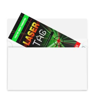 MUZRUYOU Laser Tag Ticket Invitation Birthday Party - Glow Lazer Tag(20 Set with Envelopes)